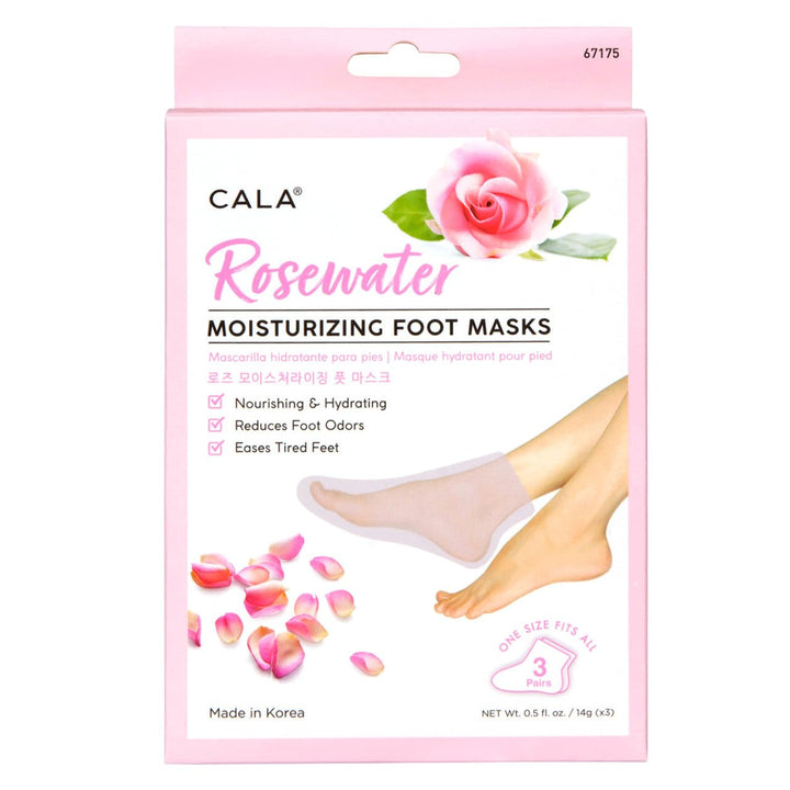 Cala Products Rose Moisturizing Foot Masks Nourishing And Hydrating 3 Pairs