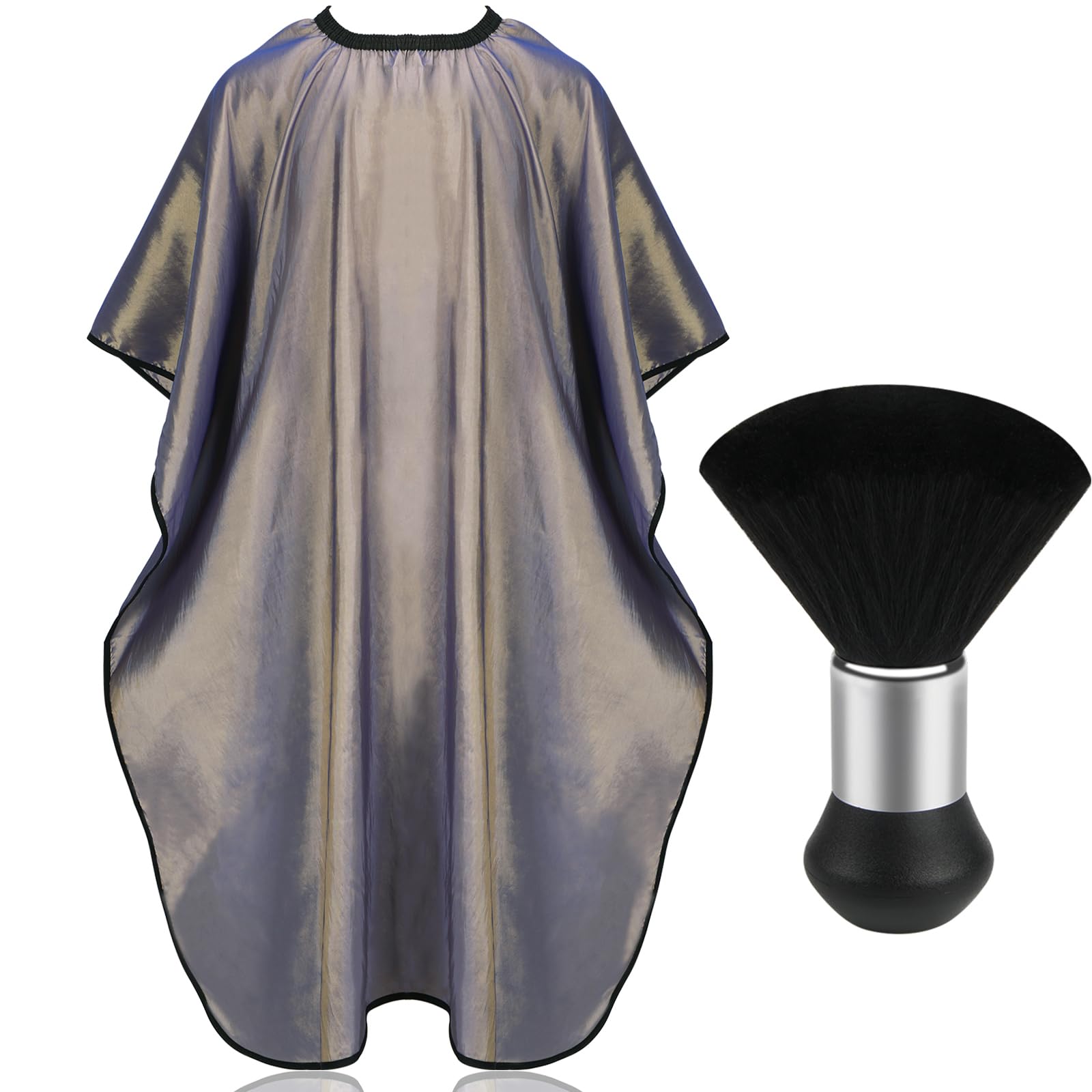 Professional Hair Cutting Cape with Neck Duster Brush, Salon Barber Cape, Hair Cutting Accessories (Multicolor Stripe)