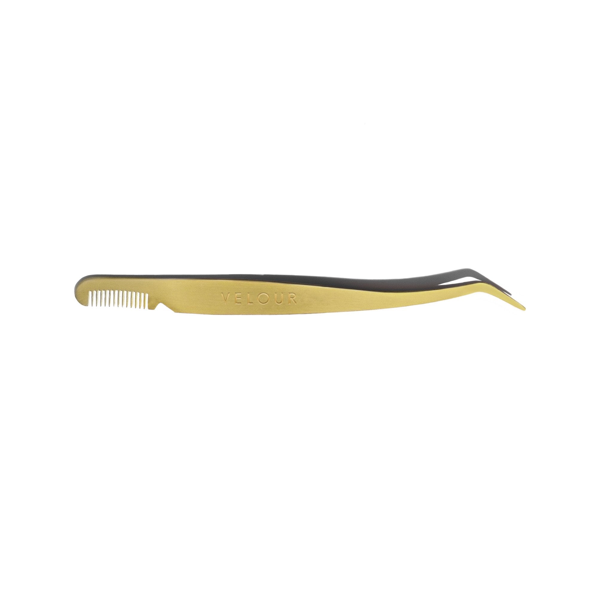 Velour Too Easy Lash Applicator | Gold Stainless Steel | Double Ended Lash Tool for Easy False Lash Application With Built in Lash Comb