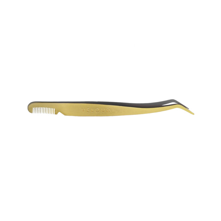 Velour Too Easy Lash Applicator | Gold Stainless Steel | Double Ended Lash Tool for Easy False Lash Application With Built in Lash Comb