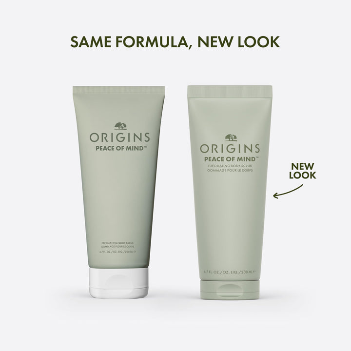 Origins Peace of Mind Exfoliating Body Scrub | Smooths Rough Skin | With Bamboo, Peppermint, Basil and Eucalyptus Blend, 6.7 Fl Oz