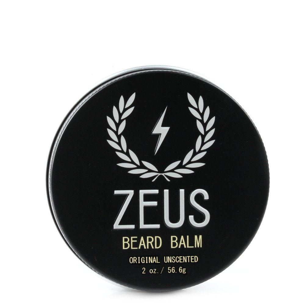 Zeus Conditioning Beard Balm for Men - Fragrance-Free, Unscented - 2 Oz - Natural Softening Conditioner for Facial Hair