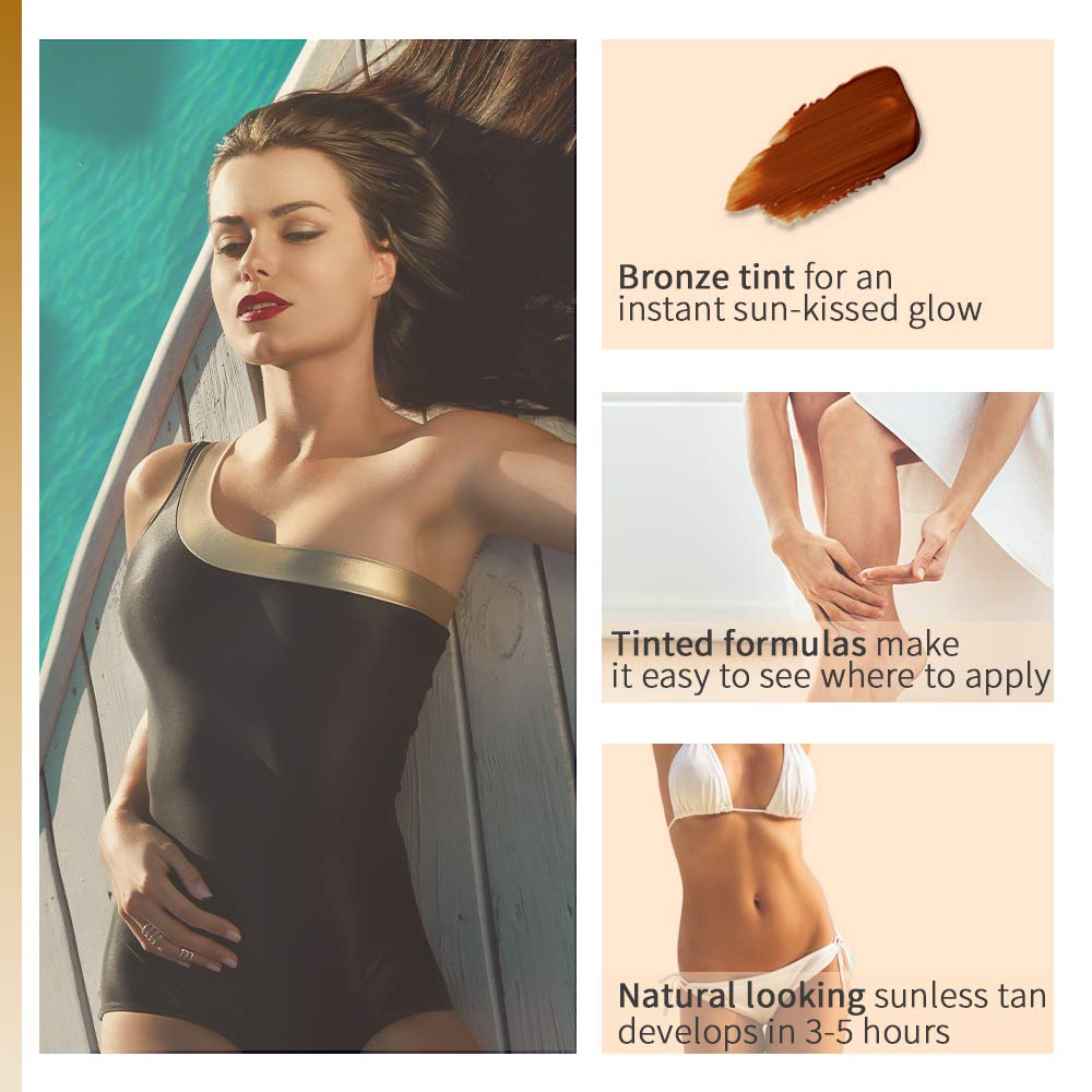 Body Drench Quick Tan Instant Self-Tanner, Bronzing Mousse, Medium Dark, 4.2 oz, 2-Pack