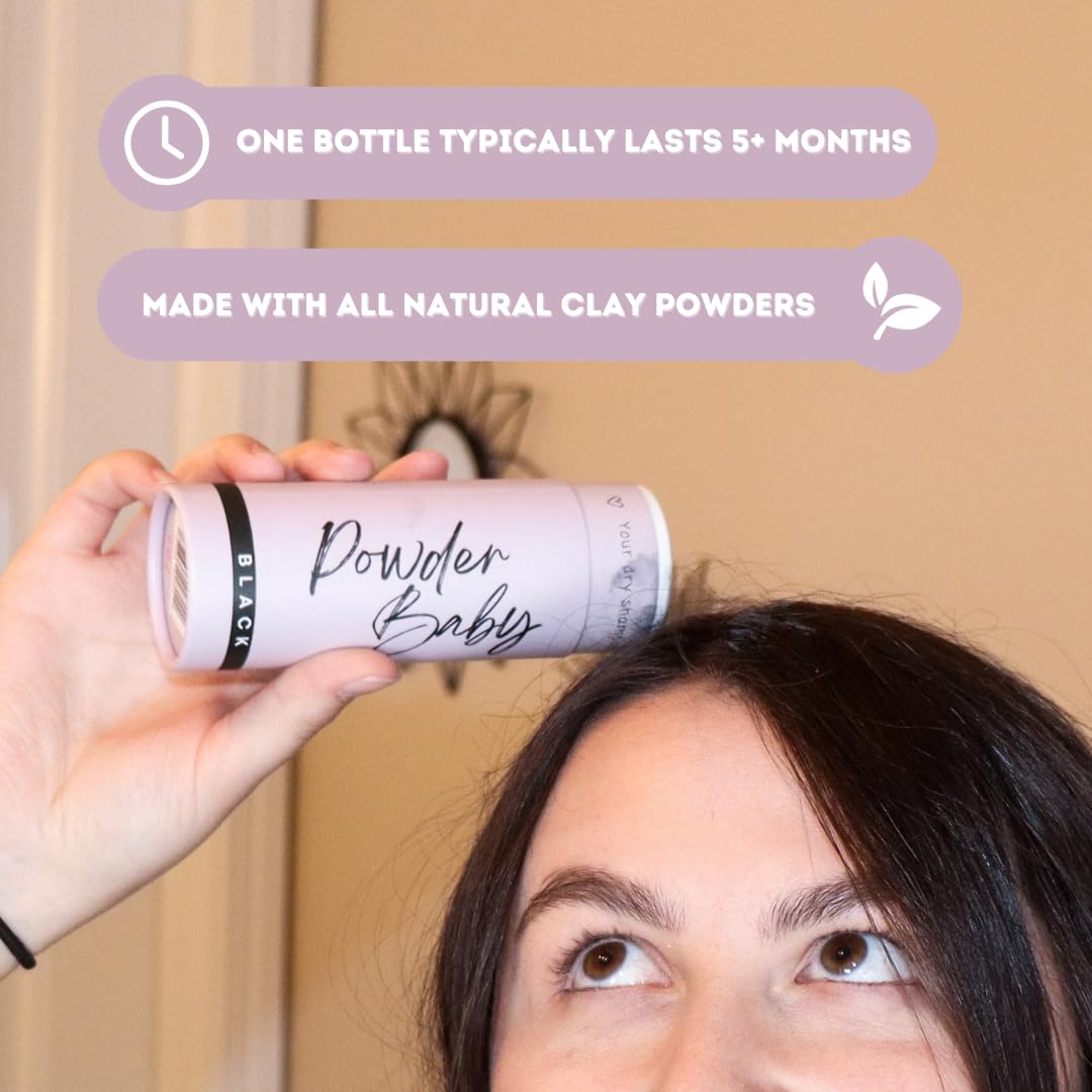 Powder Baby Dry Shampoo Powder | Organic & Vegan | Non-Areosol Shampoo for Chestnut Hair | Adds Volume | 1.7 Oz | Talc-Free, Cruelty-Free | Made in USA | Eco-Friendly Packaging (Chestnut) (Dark Brown)