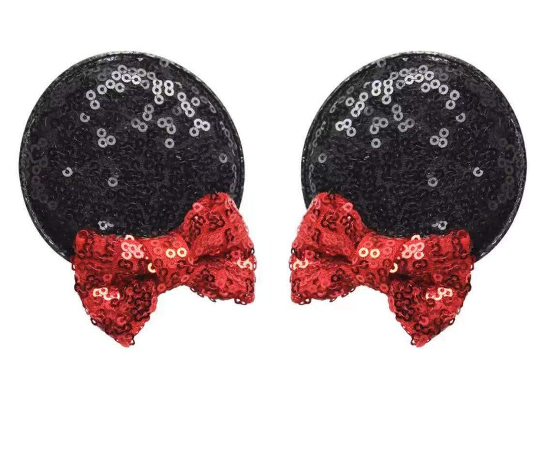 CLGIFT Minnie Ears Baby/Toddler Headband, Minnie Baby Ears, Minnie Ears Baby Headband, Toddler Headband (Classic Red Hair Clip)