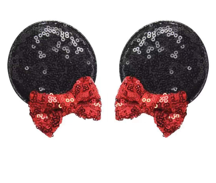 CLGIFT Minnie Ears Baby/Toddler Headband, Minnie Baby Ears, Minnie Ears Baby Headband, Toddler Headband (Classic Red Hair Clip)