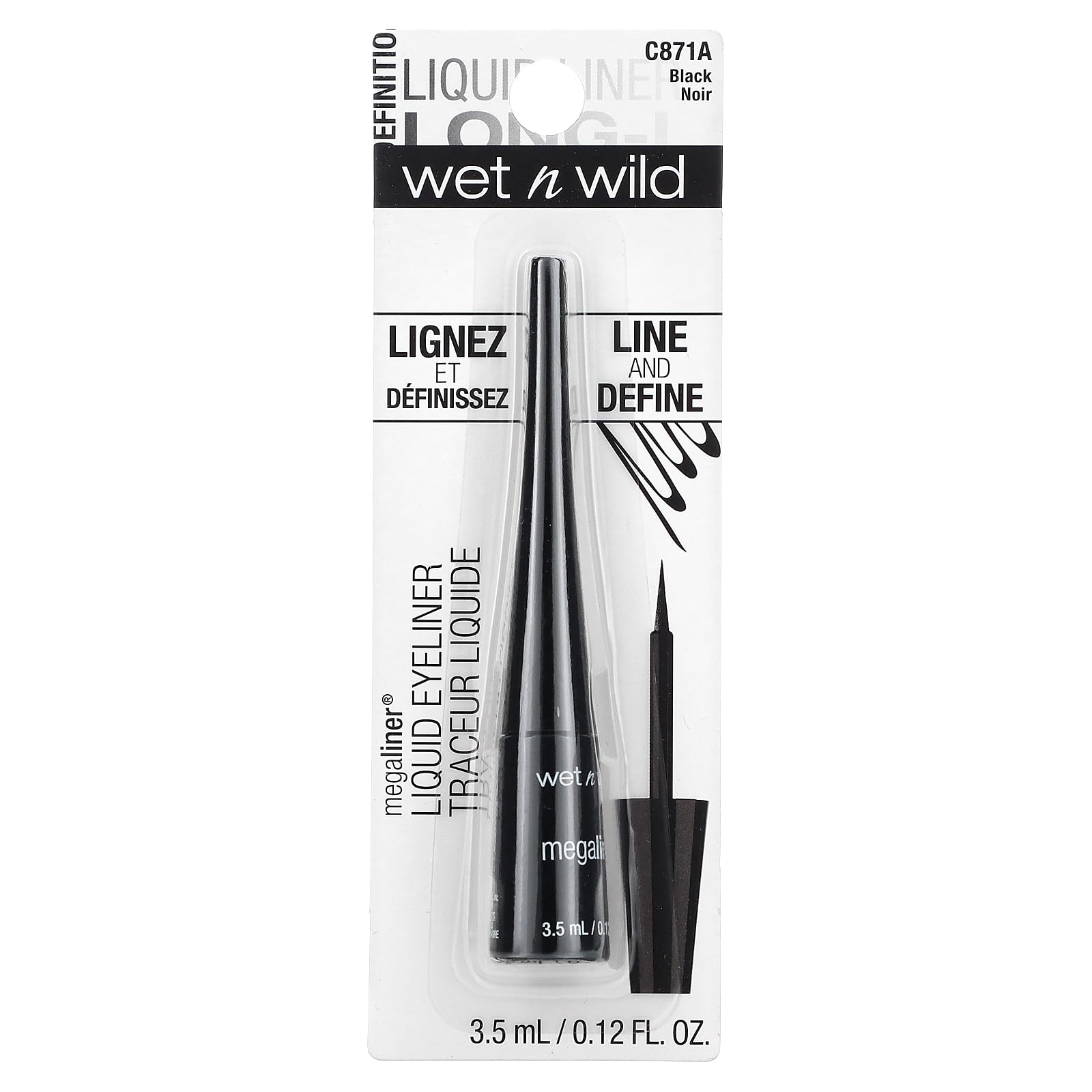 wet n wild MegaLiner Liquid Eyeliner - Black (packaging)