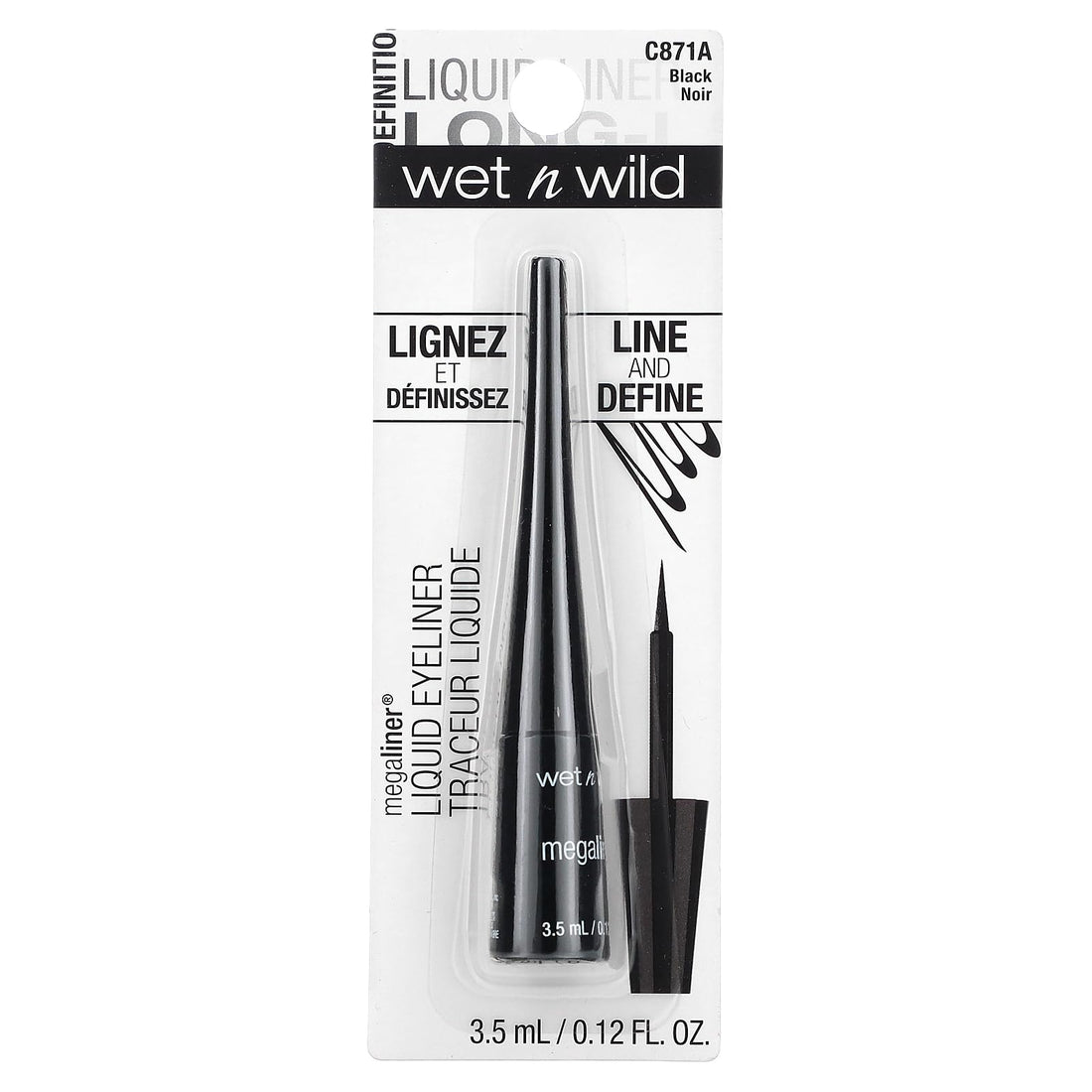 wet n wild MegaLiner Liquid Eyeliner - Black (packaging)