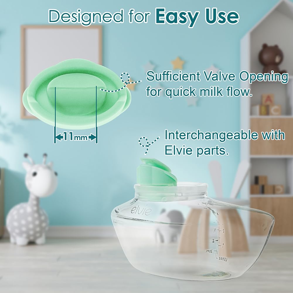 Nenesupply 4pc Duckbill Valves Compatible with Wearable Elvie Breast Pump and Pump Parts Replacement Parts. Made by Nenesupply. Not Original Elvie Valves. Use with Pump Seals.