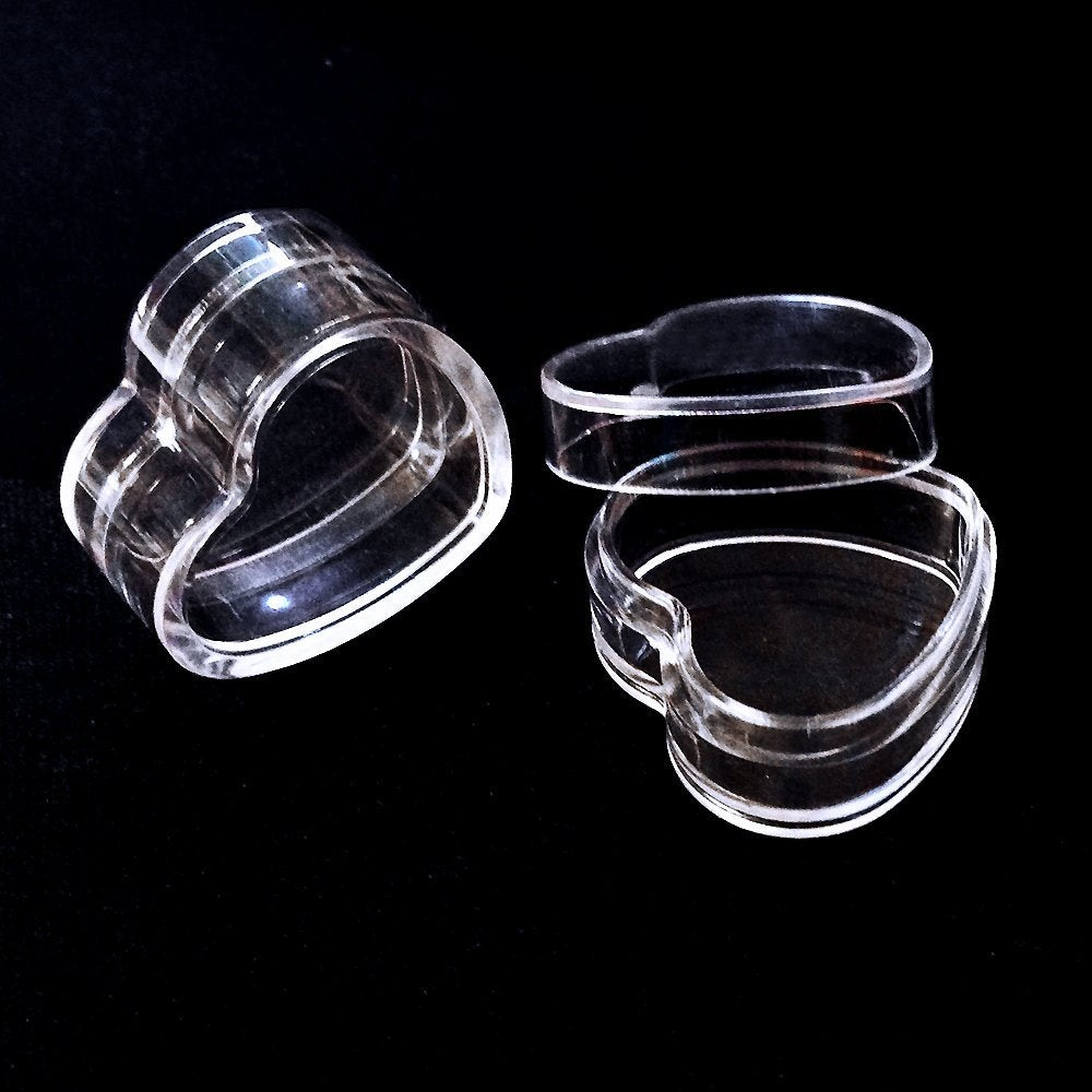 100 Pcs : Healthcom New Empty Clear 5 Gram Plastic Heart Shape Pot Jars Cosmetic Containers,Pack of 100