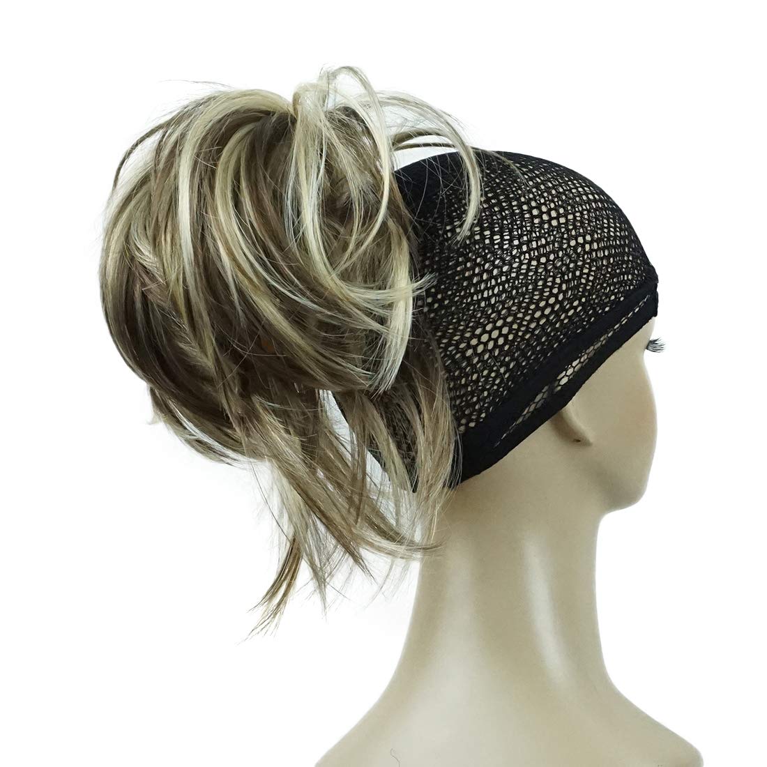 Lydell Lydell Adjustable Messy Style Ponytail Hair Extension Synthetic Hairpiece with Jaw Claw Amzing Shape For You #AB461 Brown Highlighted