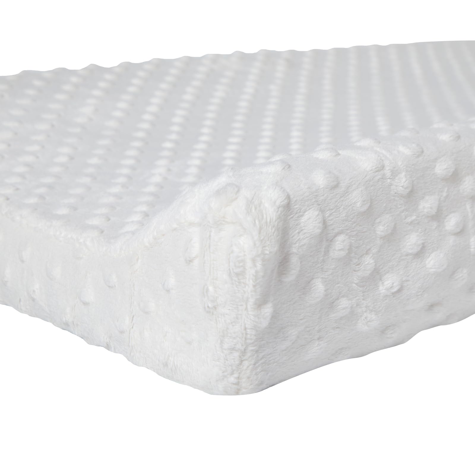 Baby Changing Pad Cover, Super Soft Plush Dot Diaper Changing Table Covers for Baby Girls and Boys, Ultra Comfortable, Diaper Changing Cloths for Babies, Fit 32/34'' x 16 Pad (White)