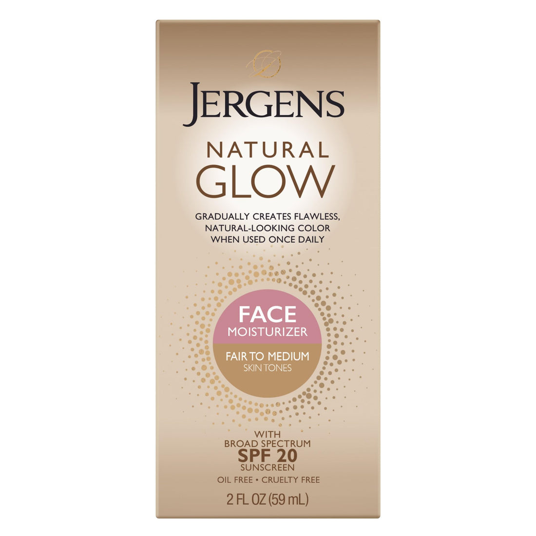 Jergens Natural Glow Daily Facial Moisturizer, Fair to Med 2 fl oz (59 ml)