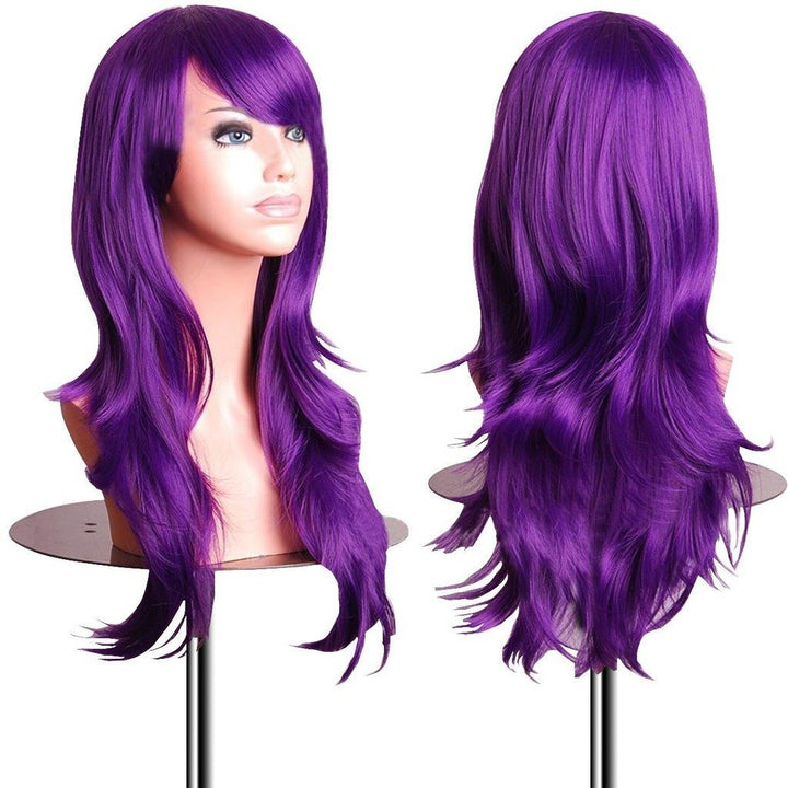 AneShe Wigs 28 Long Wavy Hair Heat Resistant Cosplay Wig for Women (Puprle)