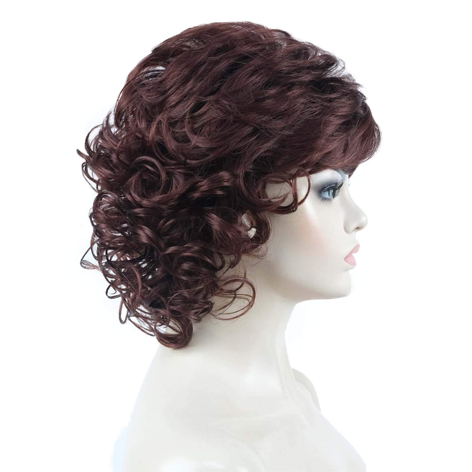 #33A-Dark Auburn: Aimole Short Curly Wig Synthetic Hair Women's Full Wigs 33A-Dark Auburn