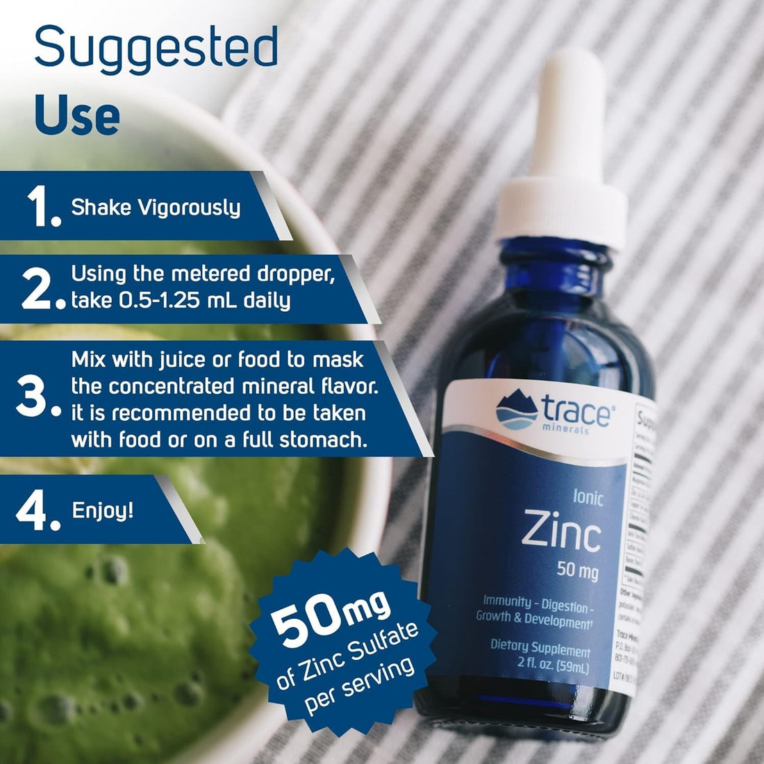 Trace Minerals Ionic Zinc - Immune System Support Supplement - Essential Mineral Supplement with Magnesium, Copper & Chloride - Healthy Skin & Growth Support - 2 fl oz (About 144 Servings)