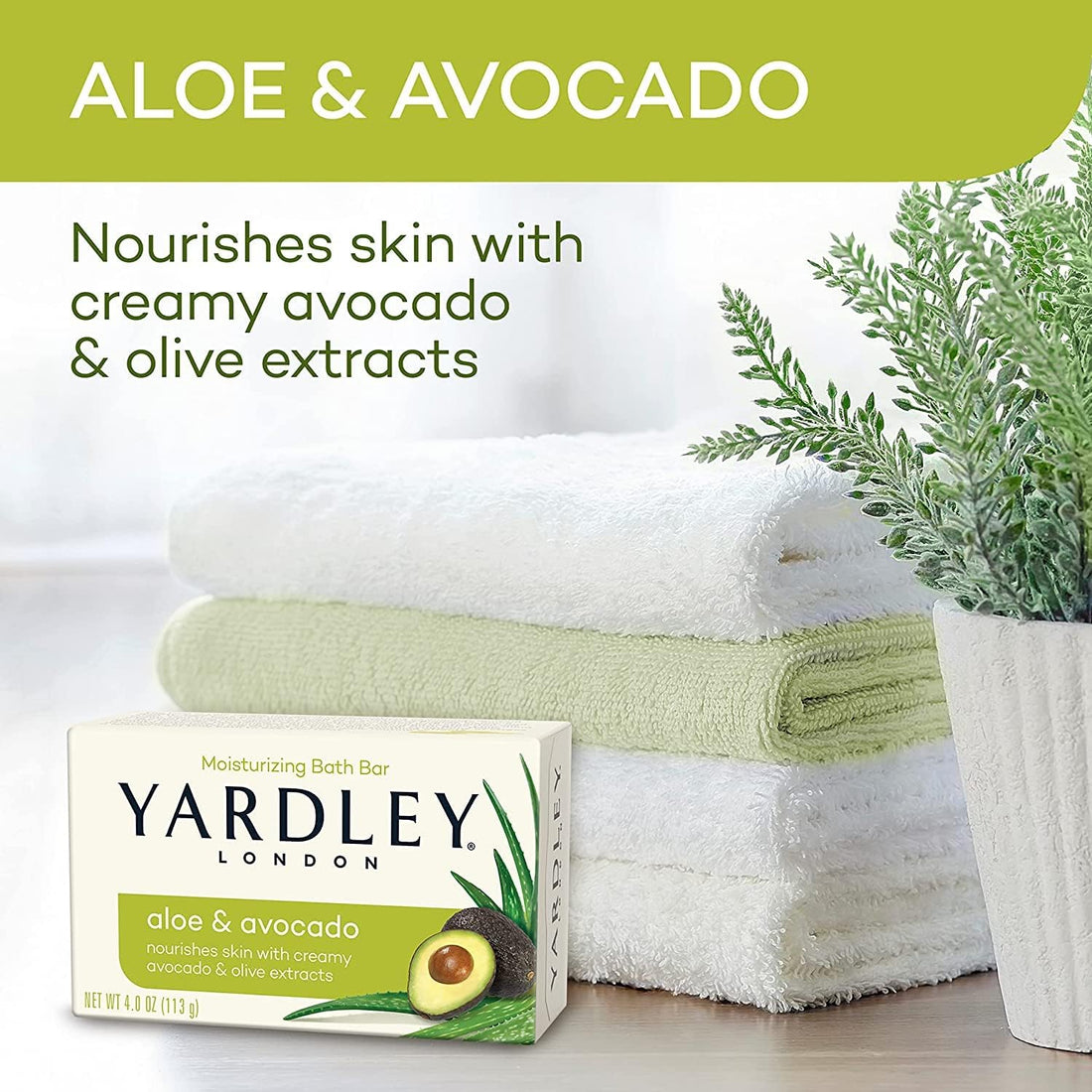 Pack Of 13: Yardley London Aloe And Avocado Naturally Moisturizing Bath Bar 4.25 Oz (Pack Of 13)