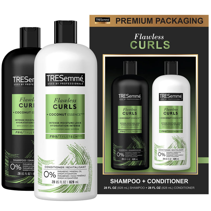 Tresemme Flawless Curls - Curl Hydration With Vitamin B1 - Shampoo & Conditioner Set - Net Wt. 28 FL OZ (828 mL) Per Bottle - One Set