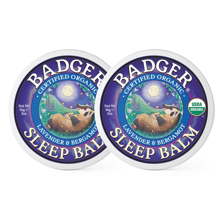 Badger - Sleep Balm, Lavender & Bergamot, Natural Sleep Balm, Scented Relaxing Balm for Children and Adults, Calming Night Balm, Organic Sleep Balm, 2 oz (2 Pack)