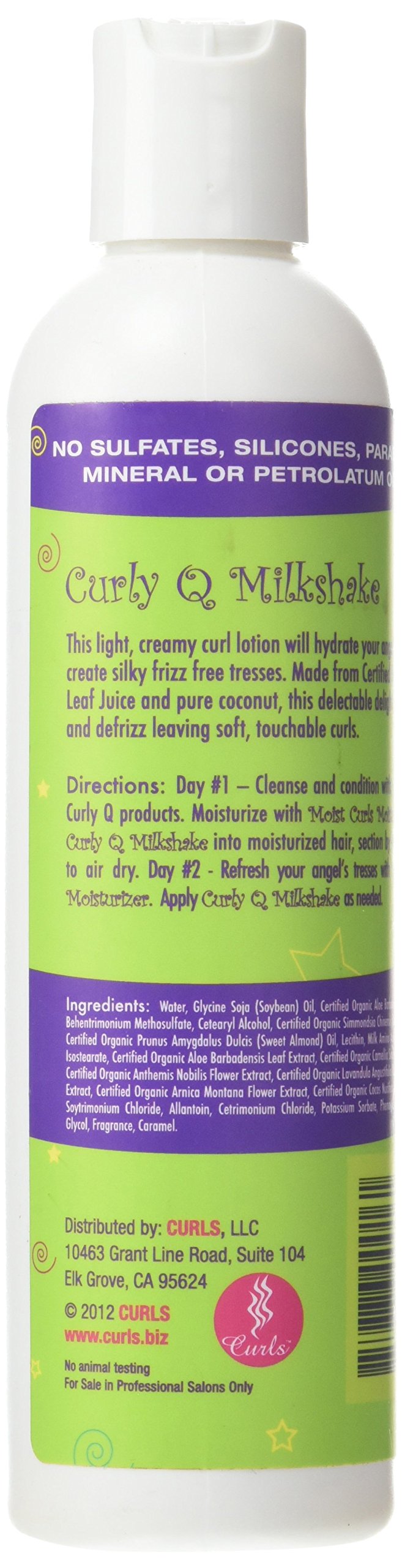 Curls Curly Q Milkshake Light Lotion for Kids - Children's Fine, Wavy, Curly Hair - Defines, Defrizzes, and Softens - Hydrating and Frizz-Free - 8 Fl Oz