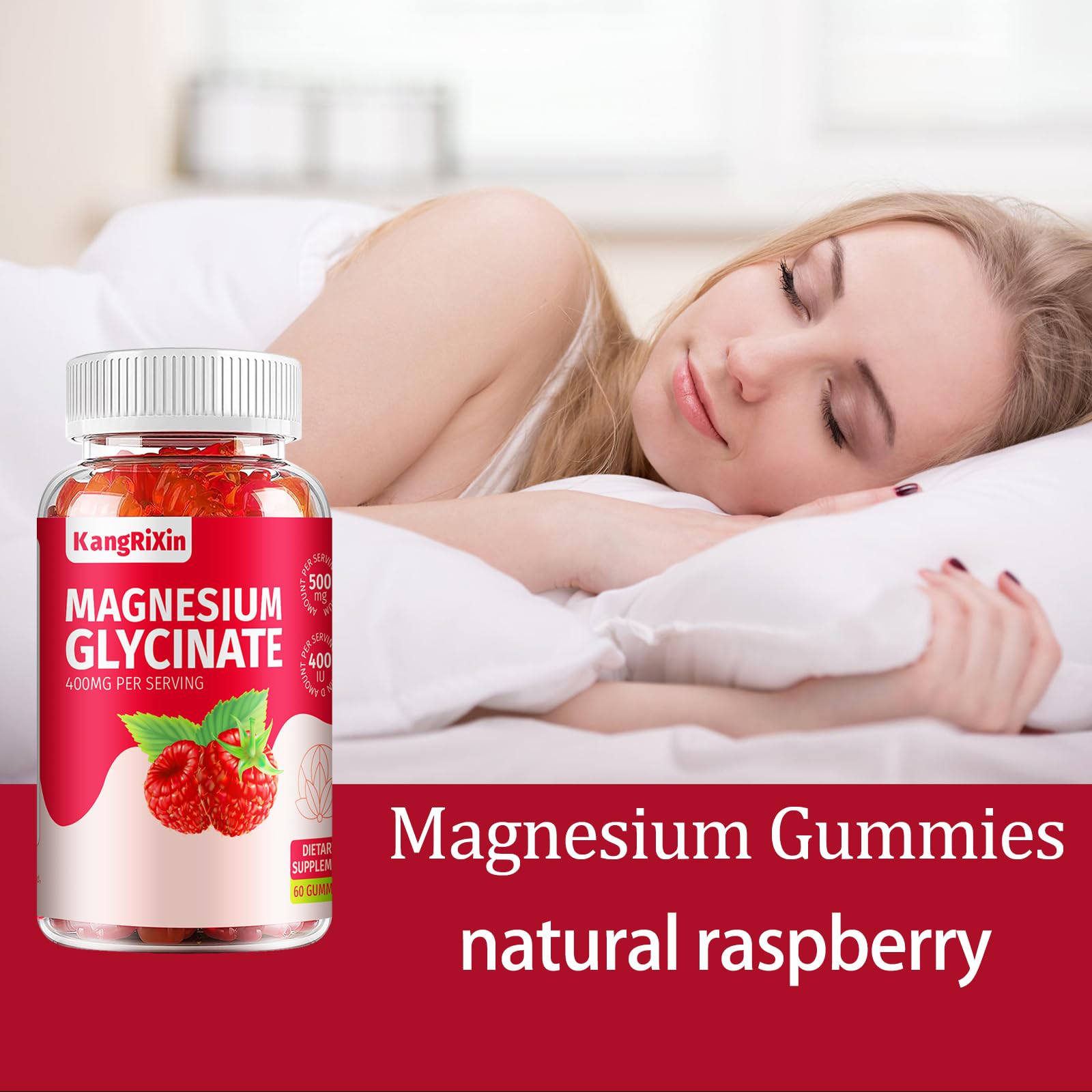 Magnesium Glycinate Gummies - Sugar Free Magnesium Supplements for Adults and Kids, High Absorption Magnesium Gummies with Magnesium Malate Gelatin Free (60 Count (Pack of 2))