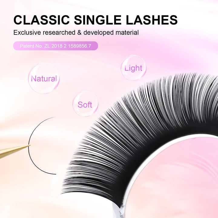 NAGARAKU Eyelash Extensions Individual Lashes 0.10mm B curl 7-15mm Mix Tray Classic Matte Black Soft Natural Faux Mink 16 rows