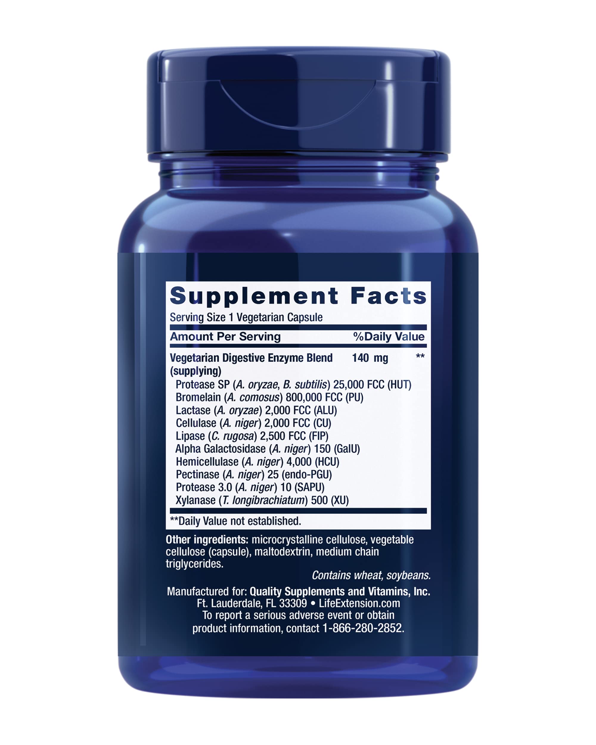 Life Extension Enhanced Super Digestive Enzymes, Supports Digestion, Comfort, digesting Plant-Based Foods, Non-GMO, Vegetarian, 60 Capsules