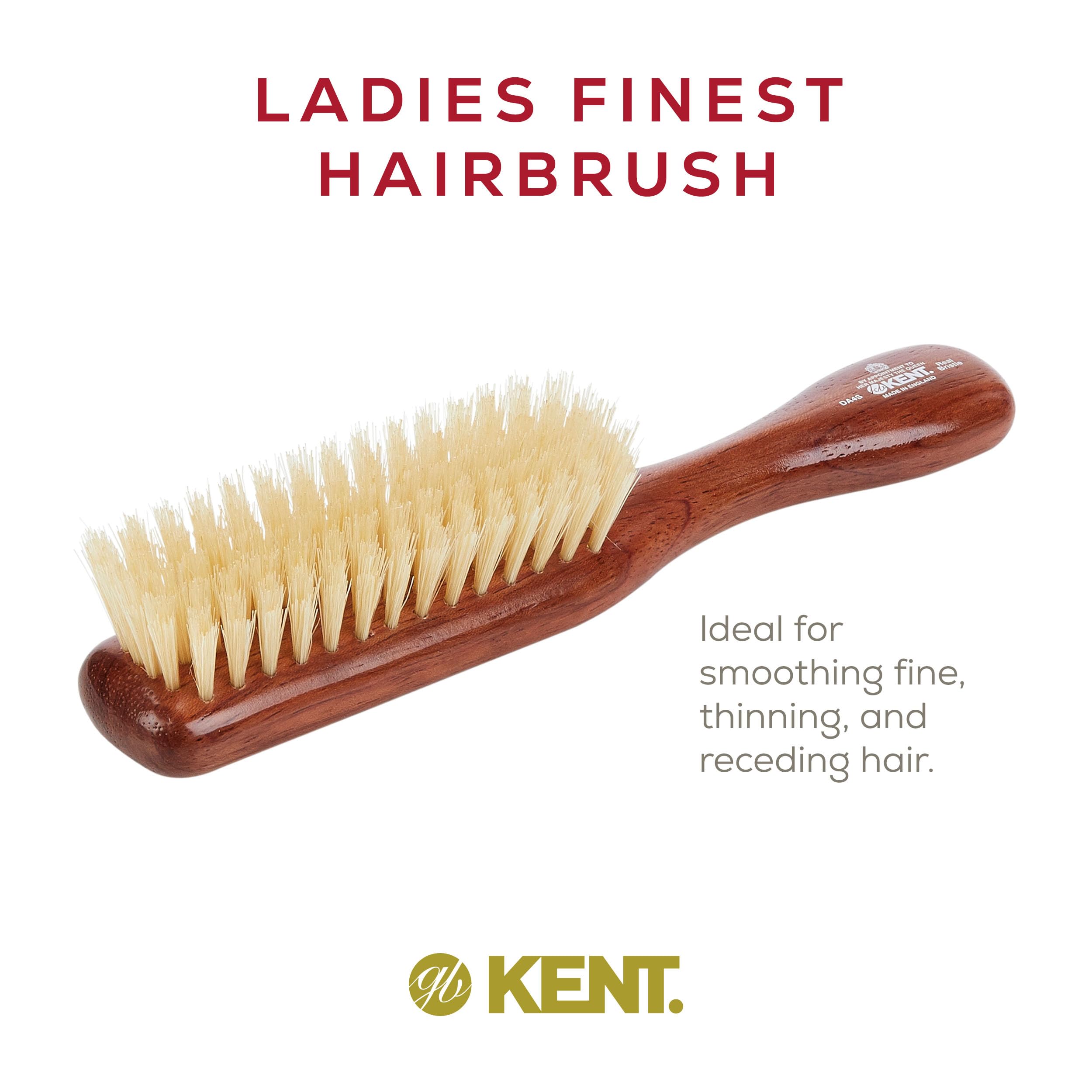 Kent DA4S Satinwood Premium Soft Pure Bristle Hair Brush for Fine and Thinning Hair