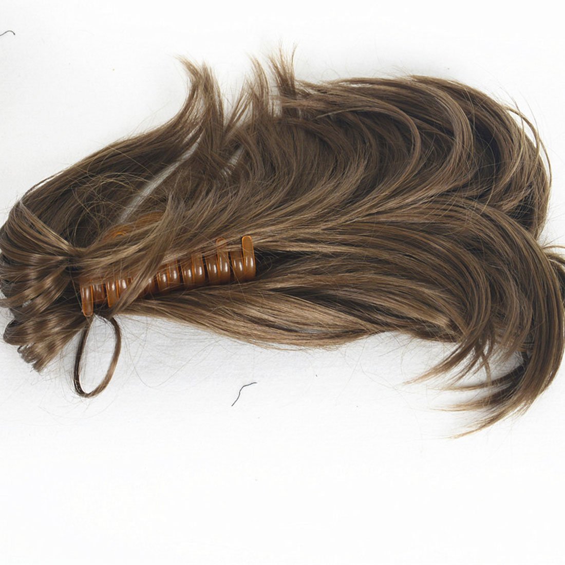 Lydell Adjustable Messy Style Ponytail Hair Extension Synthetic Hair-Piece with Jaw Claw (#12 Lt Reddish Golden Brown)