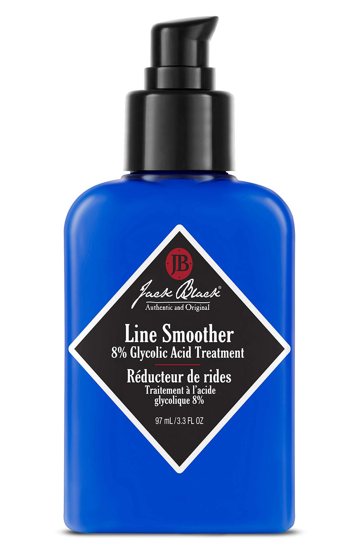 JACK BLACK - Line Smoother 8% Glycolic Acid Treatment - PureScience Formula, Fast-Acting, Smooths Skin, Helps Reduce Appearance of Wrinkles, Oil-Free Treatment, Helps Improves Skin Tone, 3.3 oz.