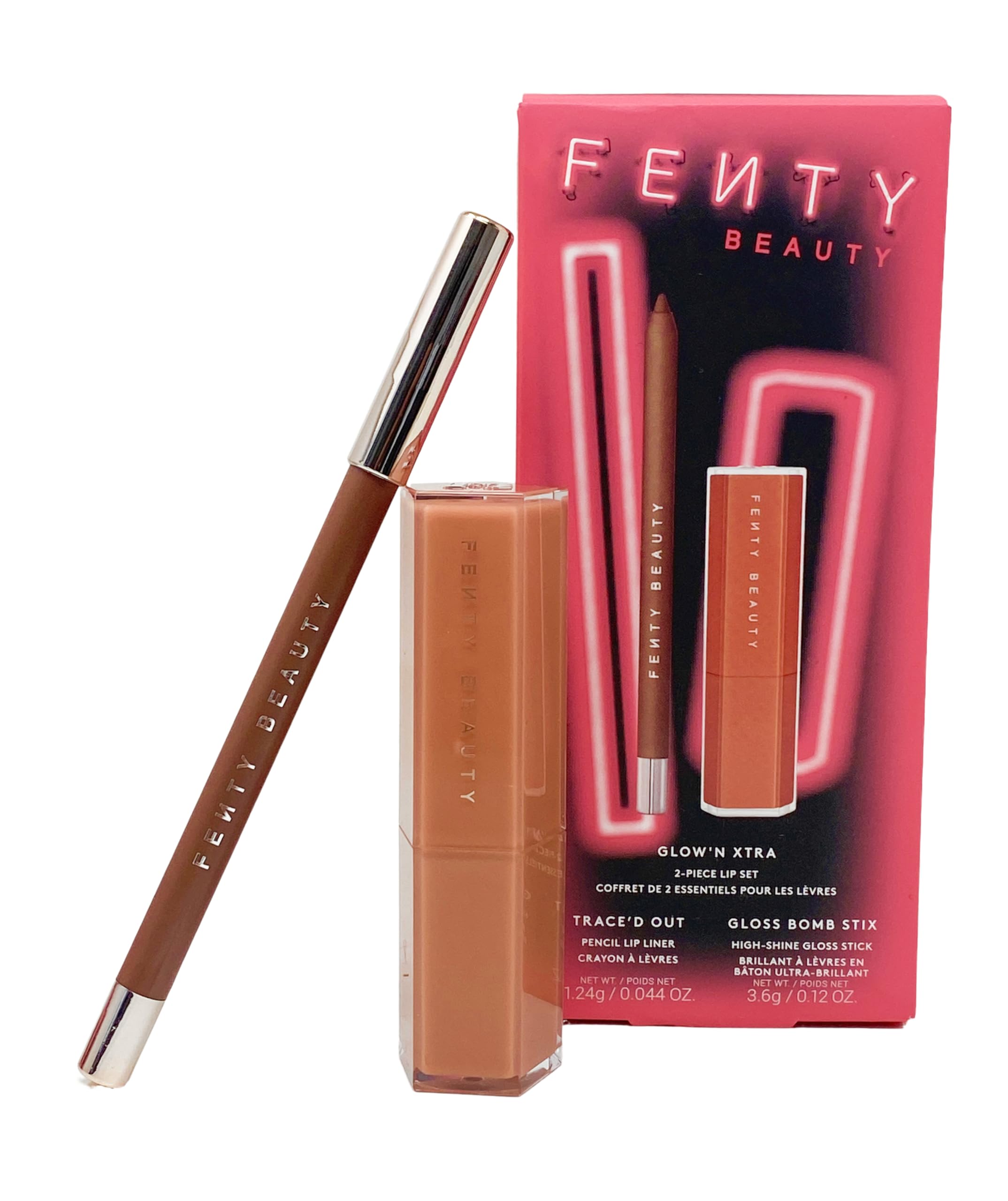 FENTY BEAUTY Glow'N Xtra 2 Piece Lip Set - Lip Liner (Extra Thigh) and Gloss Bomb Stix (Fenty Glow)