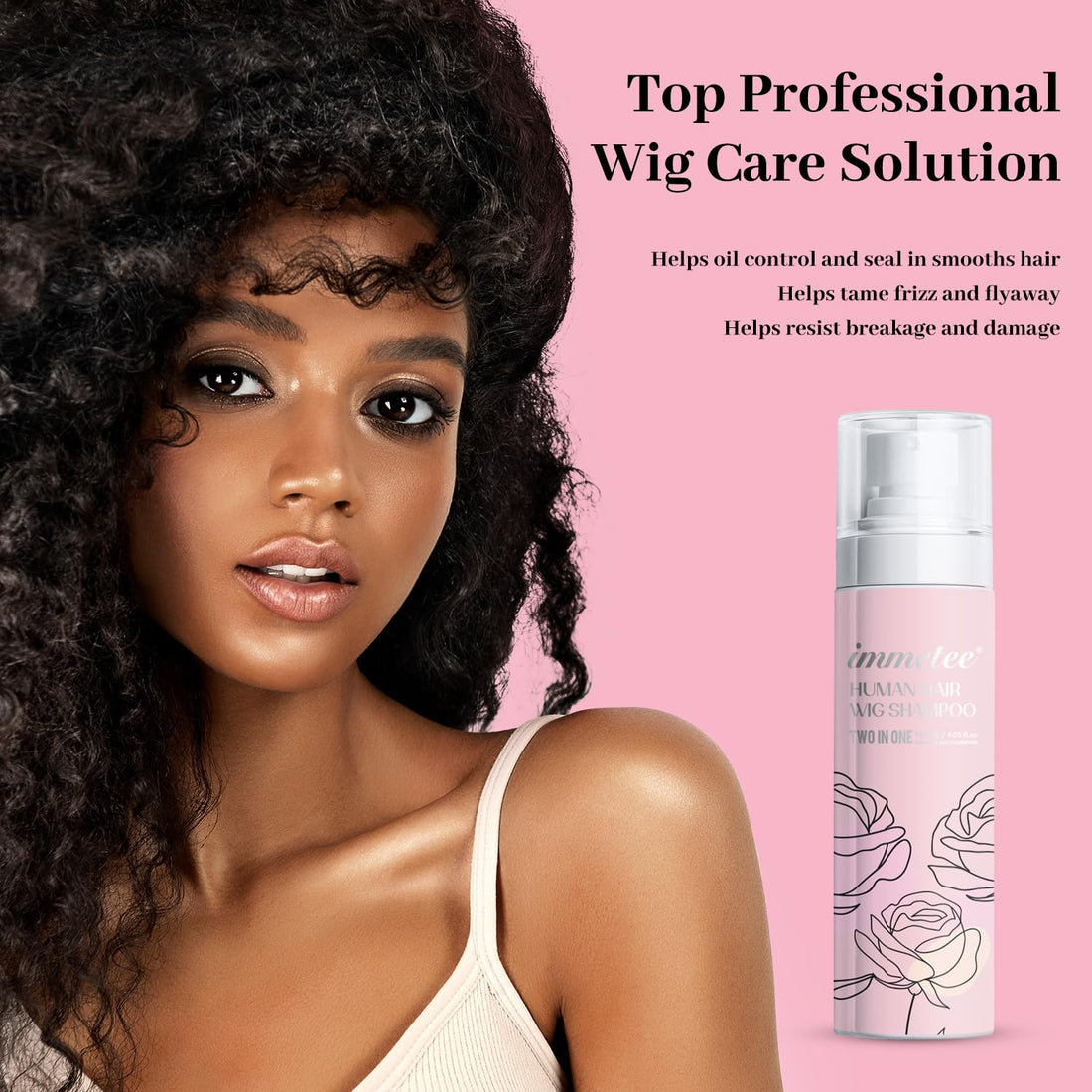 immetee 2 In 1 Wig Shampoo and Wig Conditioner, Extend the Life of a Wig, Wig Shampoo.120ml/4.05fl.oz (Natural Wigs)
