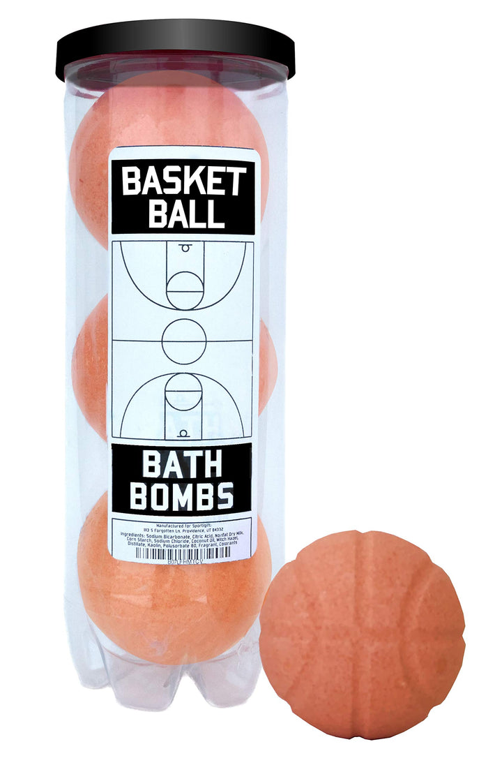 Basketball Bath Bombs - 3 pack - Luxury Scented Bath Bomb Fizzies - Great Gift for Basketball players, Teammates, Opponents, AAU, Leagues, Birthdays, Men, Boys, Women, Girls