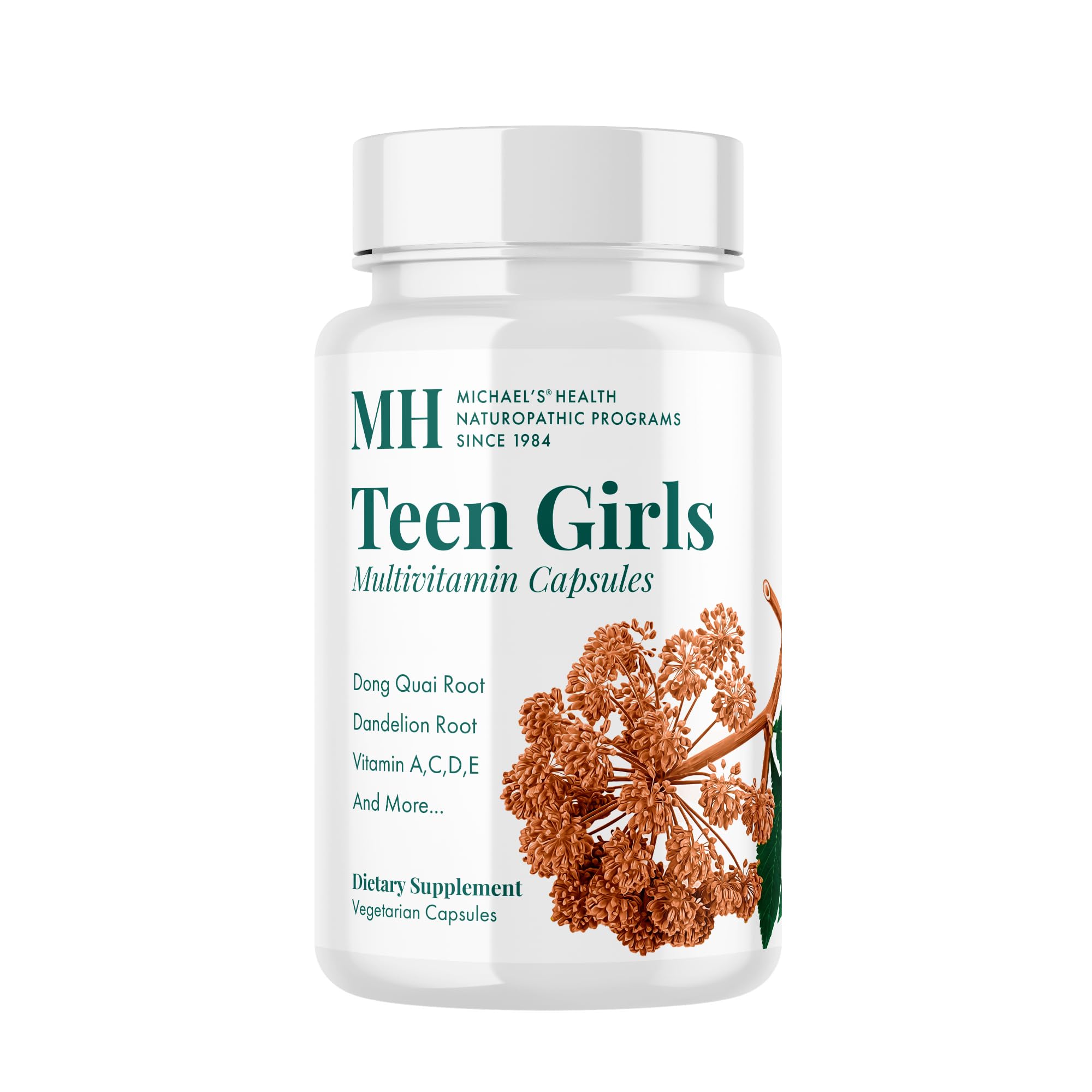 MICHAEL'S Health Naturopathic Programs Teen Girls Multivitamin - 60 Vegetarian Capsules - Nutrients for Healthy Growth & Development - Kosher - 30 Servings