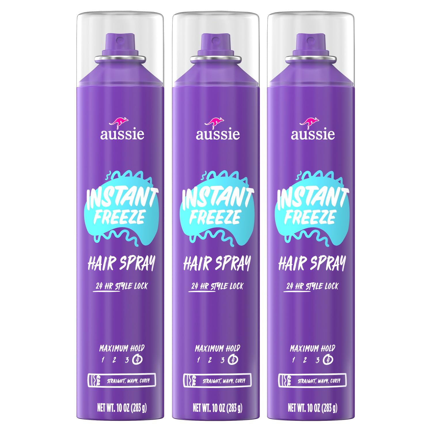 Aussie, Hairspray, with Jojoba & Sea Kelp, Strong Hold, 10 fl oz, Triple Pack