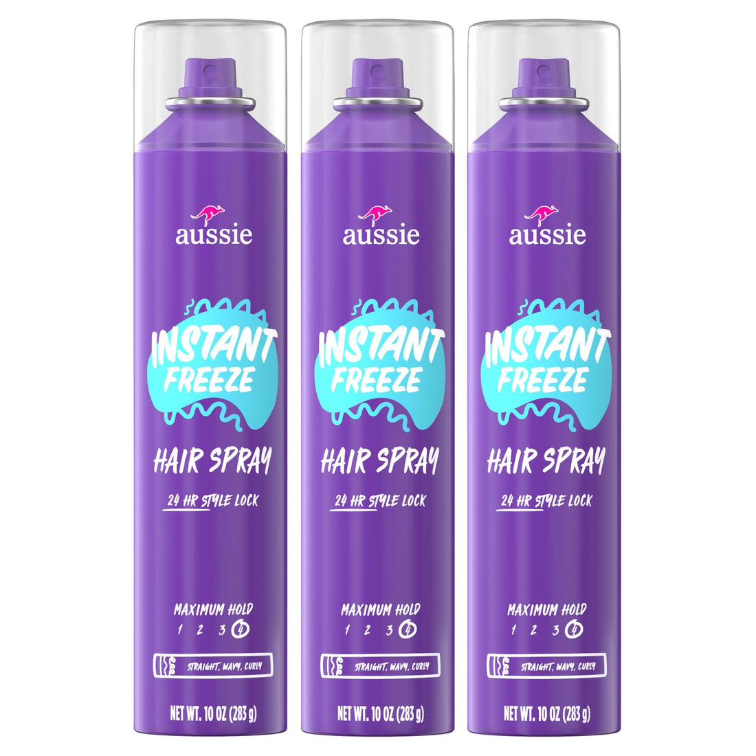 Aussie, Hairspray, with Jojoba & Sea Kelp, Strong Hold, 10 fl oz, Triple Pack