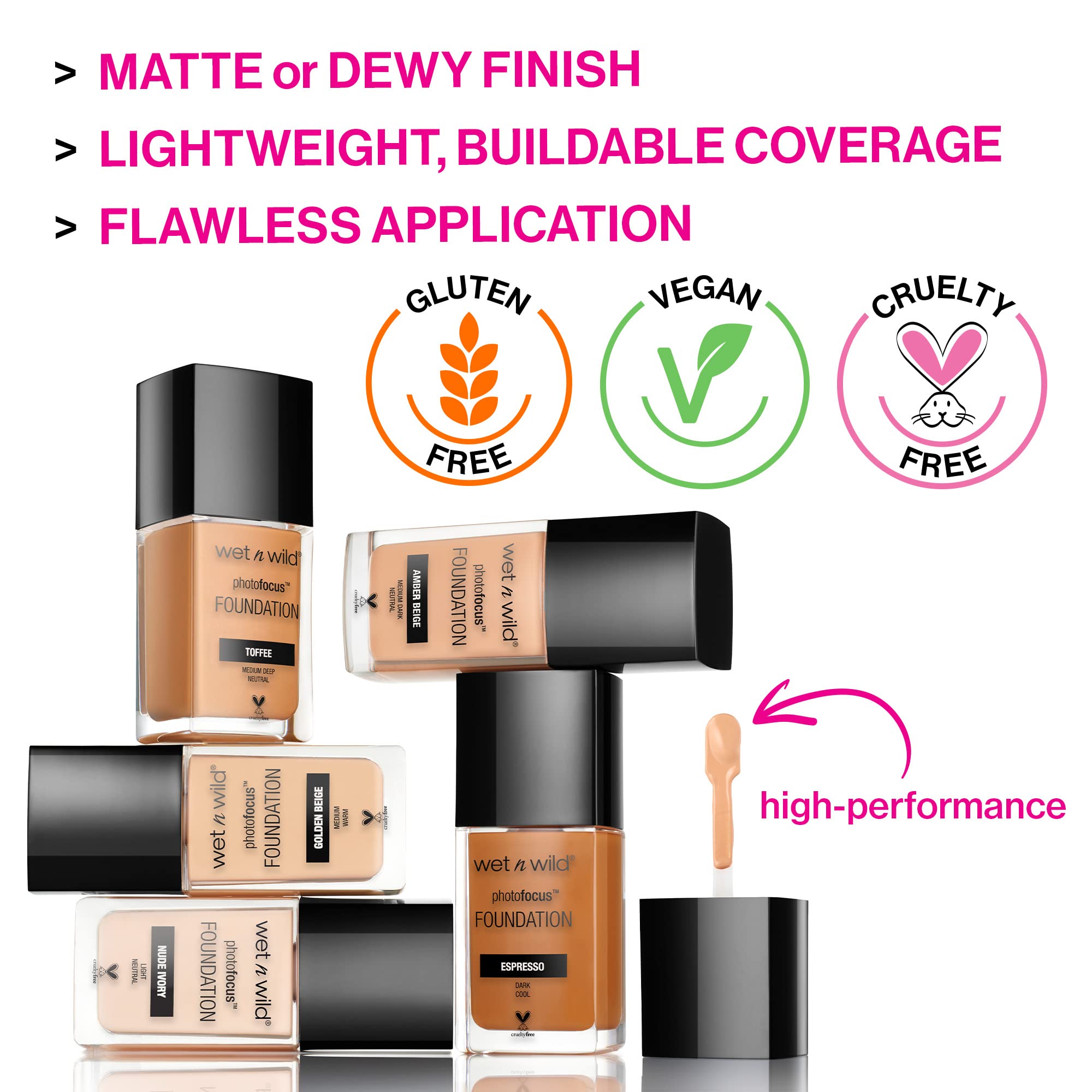 wet n wild Photo Focus Dewy Liquid Foundation Makeup, Classic Beige