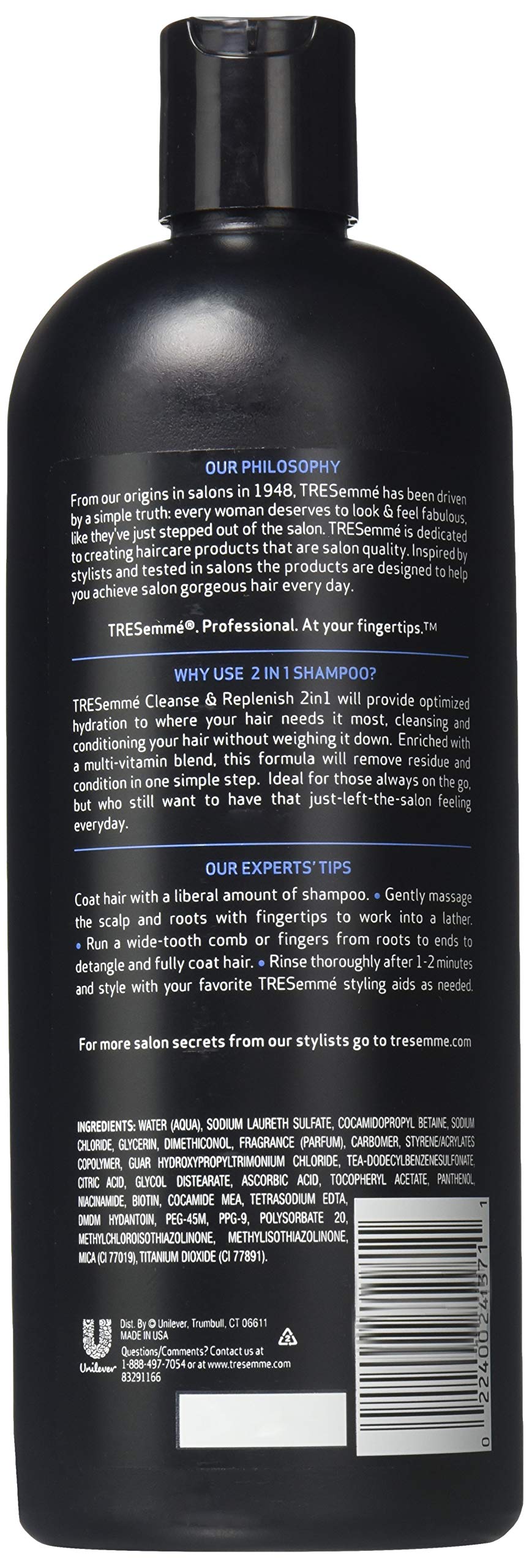 Tresemme Shampoo Cleanse & Replenish 2-In-1 28 Ounce (828ml) (2 Pack)