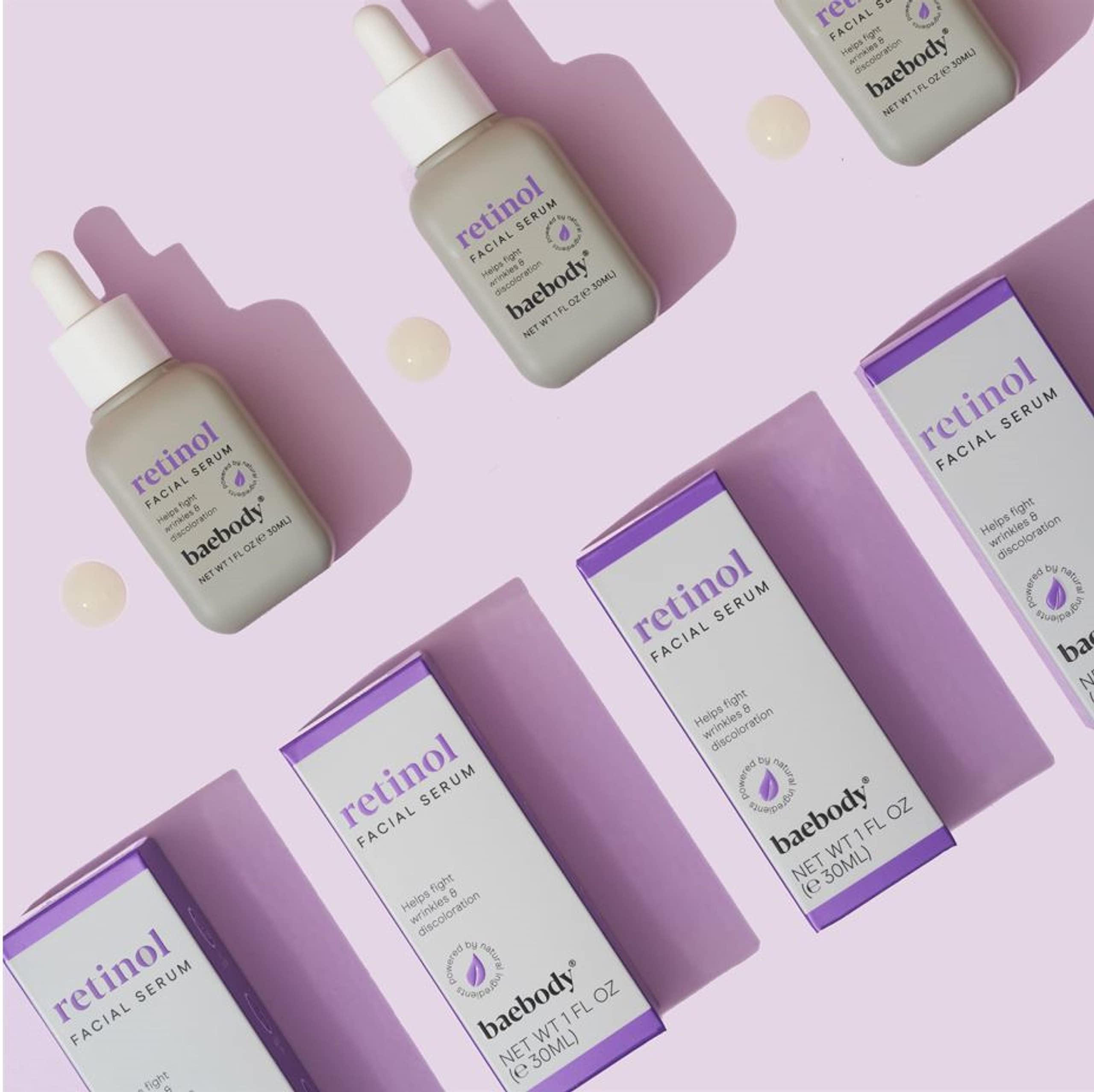 Baebody Retinol Serum 2.5% for Face, Professional Anti-Aging Topical Facial Serum, Anti-Wrinkle & Reduce Fine Lines, Clinical Strength Organic Ingredients w Vitamin E, Hyaluronic Acid, Jojoba Oil 1oz