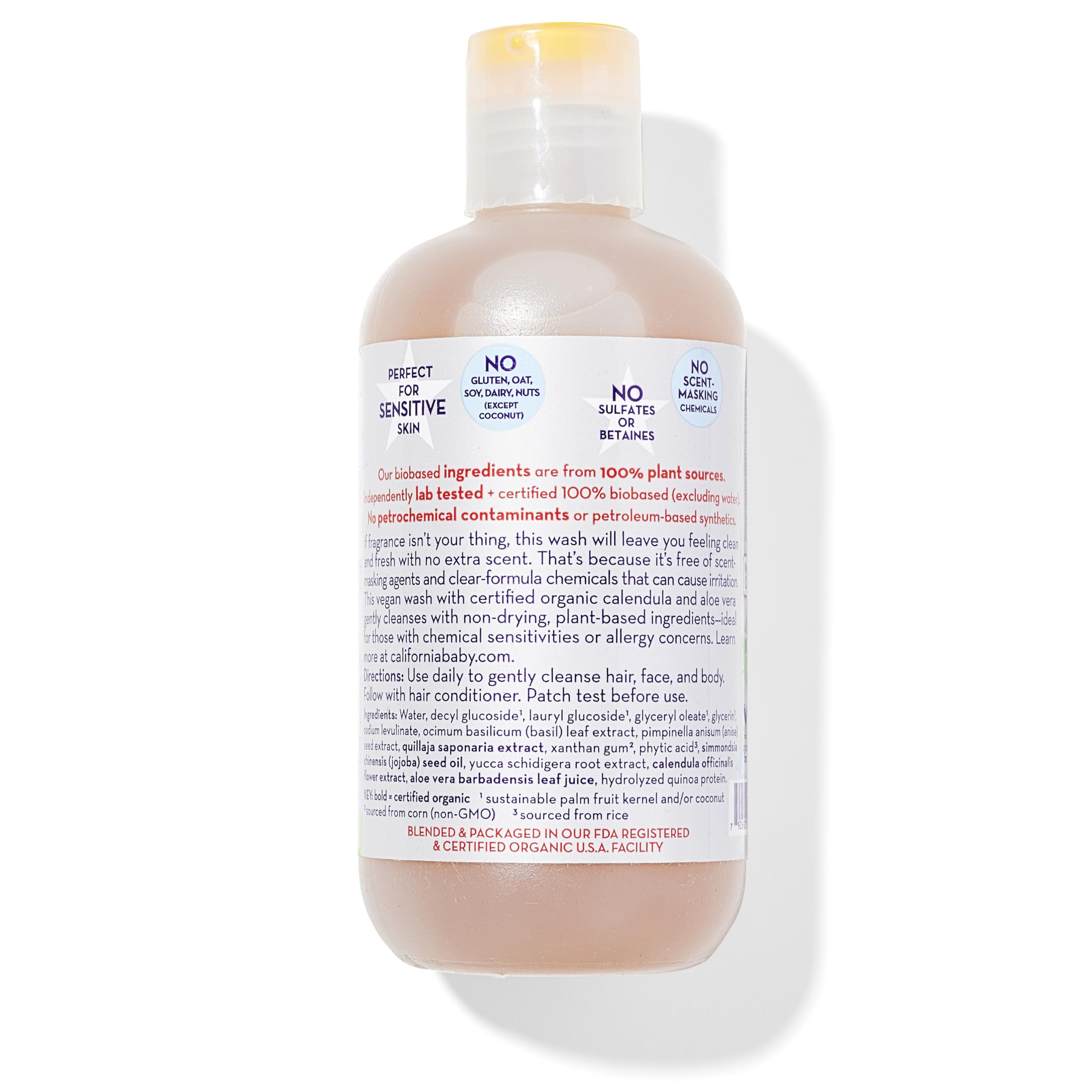California Kids Super Sensitive Unscented Shampoo and Bodywash | 100% Plant-Based | Gentle Skincare | Fragrance Free | Hypoallergenic | 251 mL / 8.5 fl. oz.