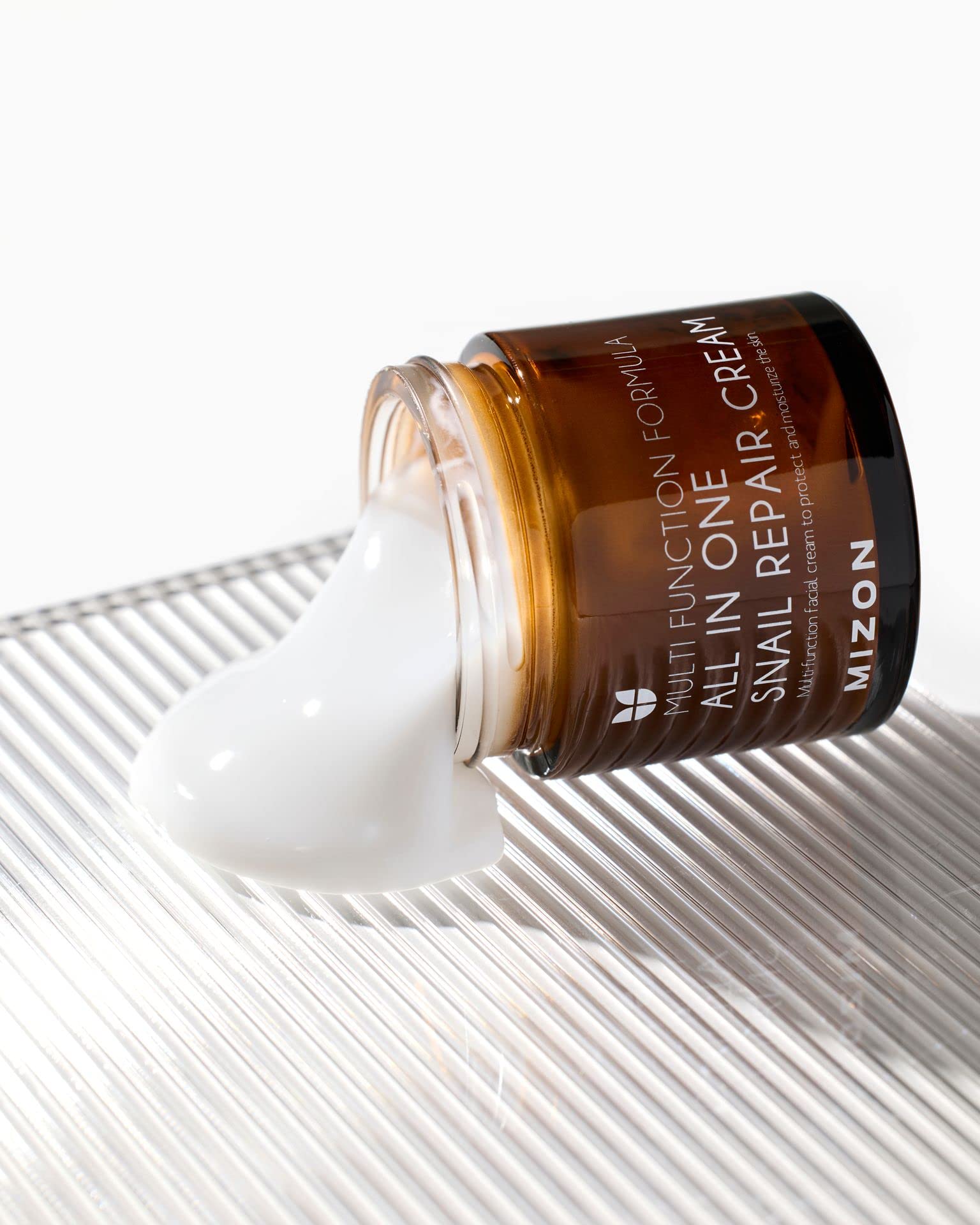 MIZON All in One Snail Repair Cream Snail Mucin with 12 Natural Extracts Korean Recovery Cream for Fine Line & Blemish Care (2.53 Fl Oz Pack of 2)