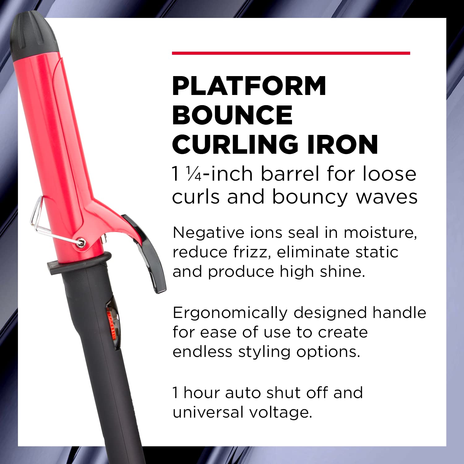 FHI HEAT Platform Tourmaline Ceramic Professional Curling Iron, 1 Ã‚¼-Inch