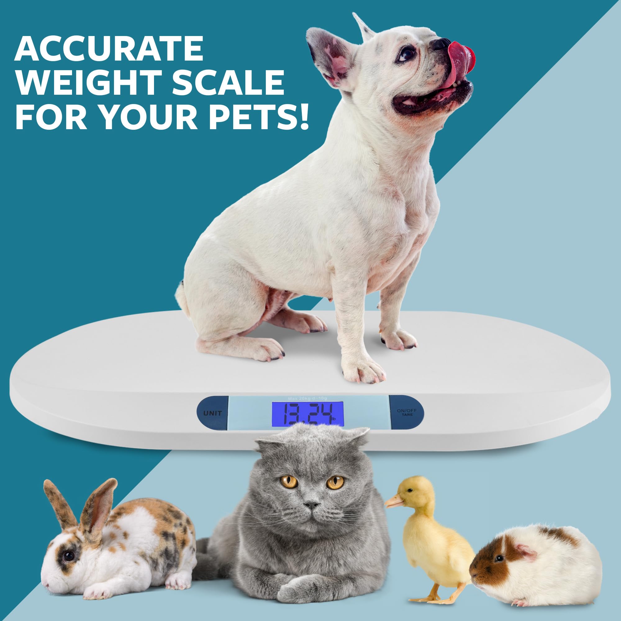 Smart Weigh Digital Baby Scale Infant Scale for Weighing Pet Scale for Puppy and Cat Accurate Digital Scale in Pounds Ounces Kilograms Holds Up to 44 Lbs Multi-Function with Hold Function