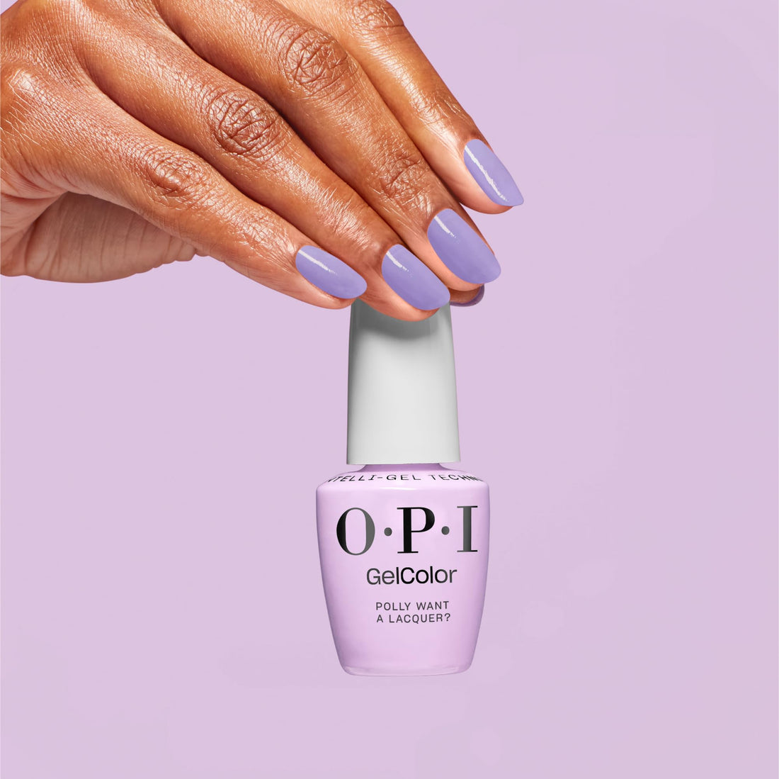OPI GelColor Polly Want a Lacquer | Opaque Soft Purple Crème UV Cure Gel Nail Polish | Vegan & HEMA Free, Long Lasting, High Shine