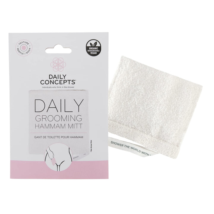 Daily Grooming Hammam Mitt, With so many exfoliating products out there, here at Daily Concepts, we wanted to create a textured exfoliator for those intimate areas of the body.