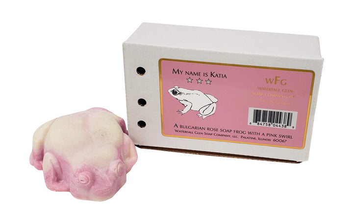Katia - Bulgarian rose natural, vegan frog bath soap with shea butter
