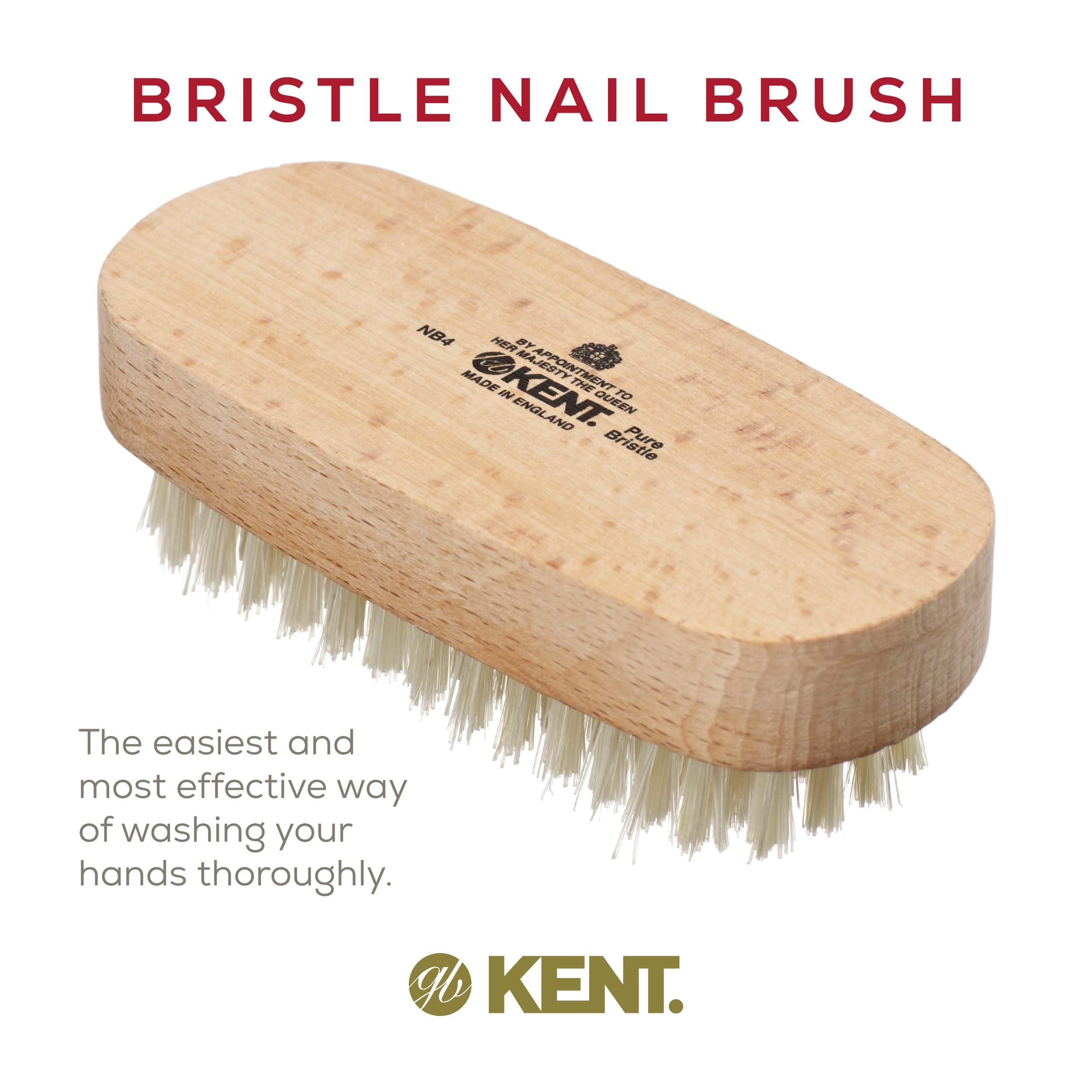 Kent Pure Beechwood and Pure Bristle Nail Brush, 99mm