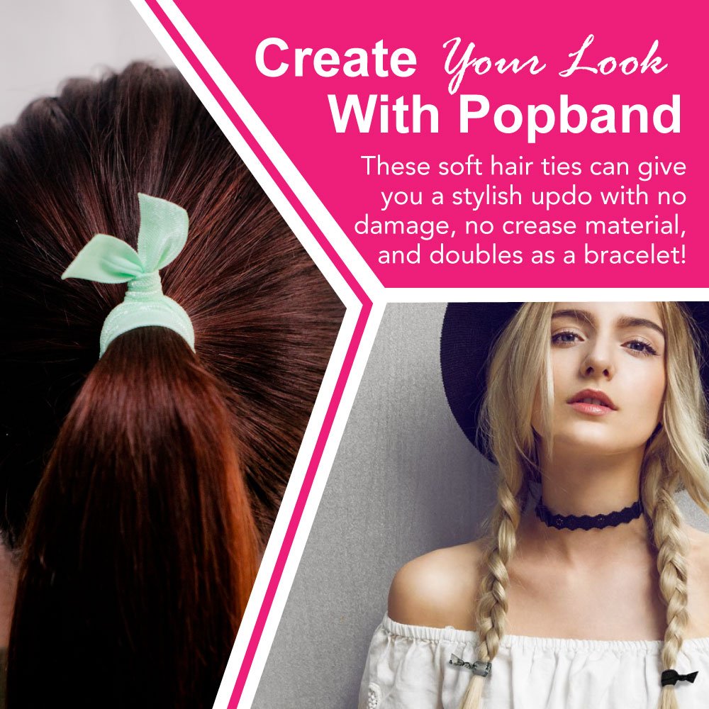 Popband Hair Ties, Bubble Gum