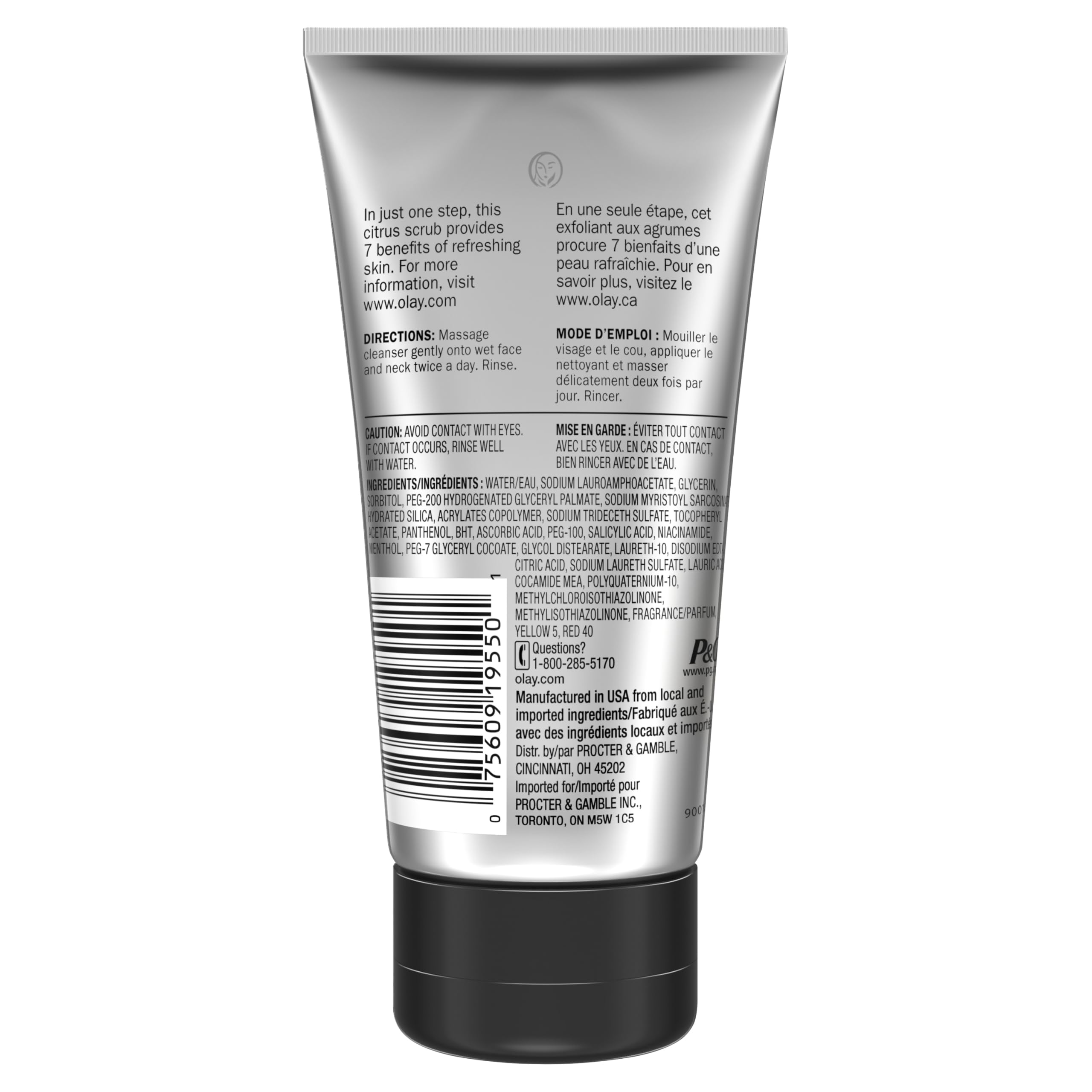 Olay Total Effects Citrus Facial Cleanser and Scrub, 5.0 Ounces (Pack of 3)