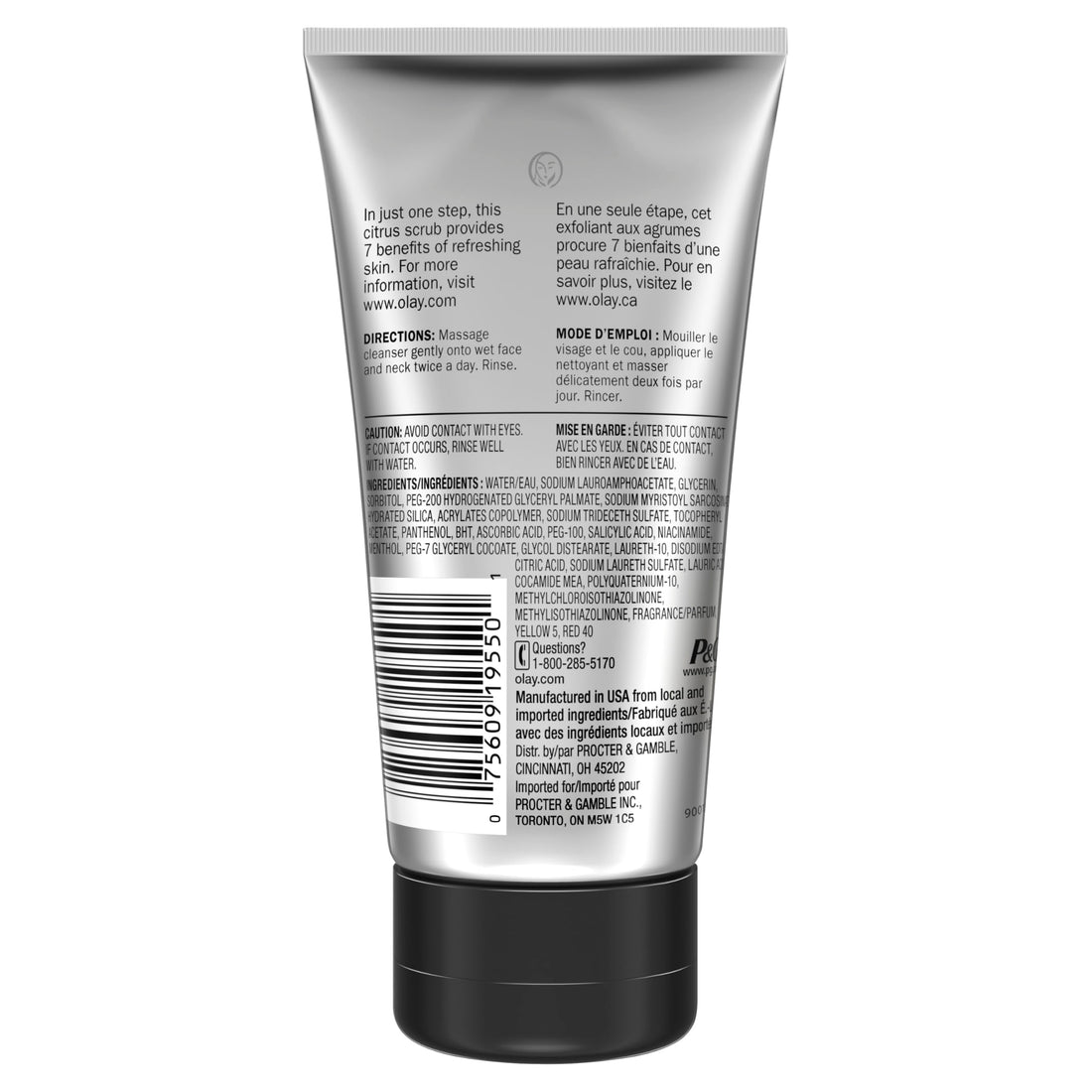 Olay Total Effects Citrus Facial Cleanser and Scrub, 5.0 Ounces (Pack of 3)
